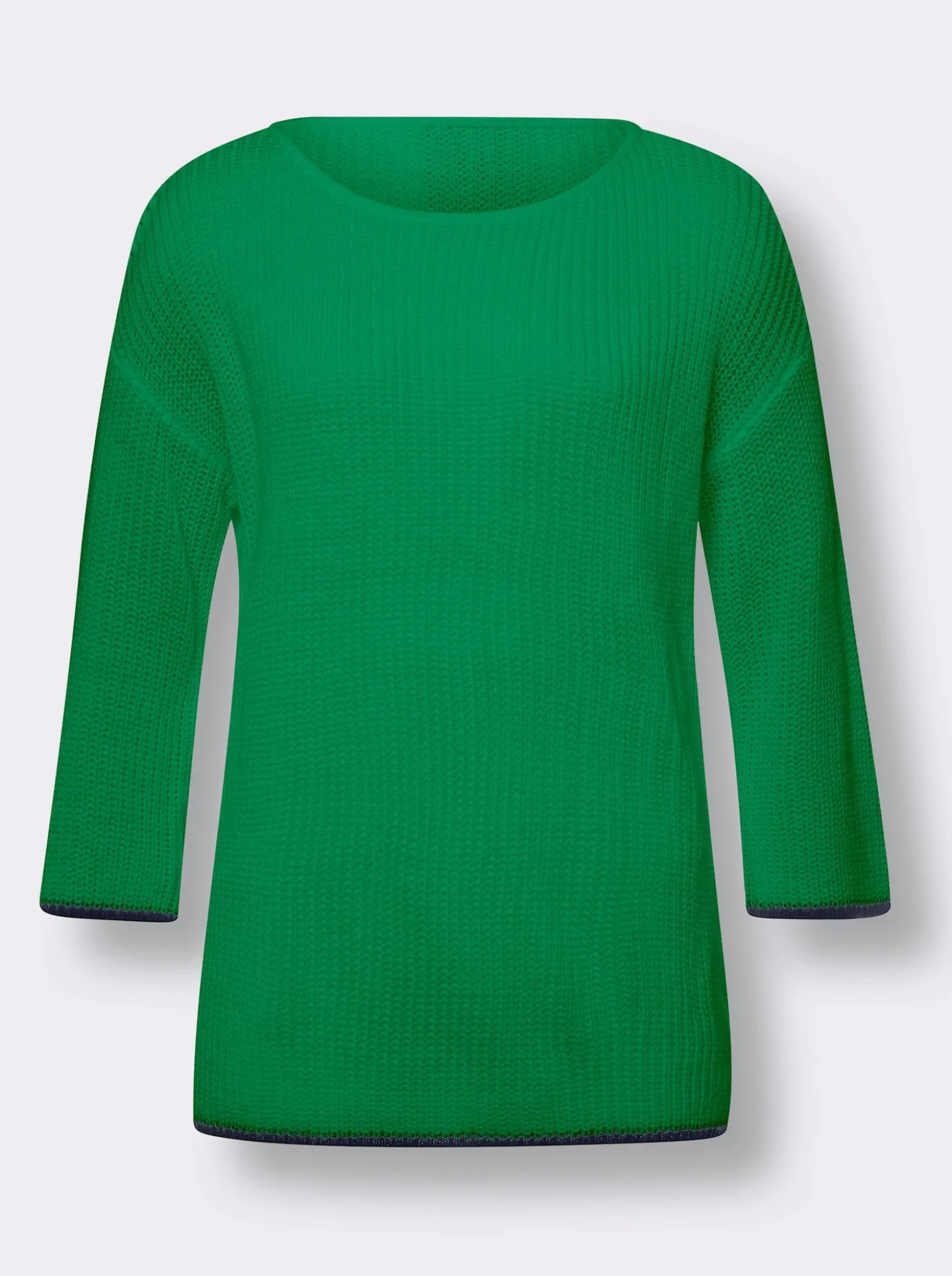Langarm-Pullover mit farbigen Kanten