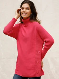 Langarm-Pullover mit Fledermaus-Ärmeln