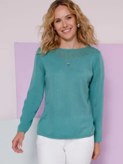 Langarm-Pullover mit gerippten Abschlüssen