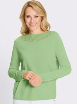 Langarm-Pullover mit gerippten Abschlüssen