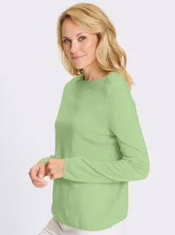 Langarm-Pullover mit gerippten Abschlüssen