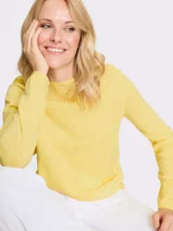 Langarm-Pullover mit gerippten Abschlüssen