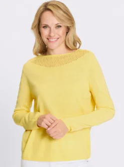 Langarm-Pullover mit gerippten Abschlüssen