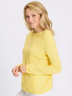 Langarm-Pullover mit gerippten Abschlüssen