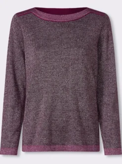 Langarm-Pullover mit glänzenden Garnen