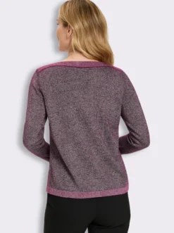 Langarm-Pullover mit glänzenden Garnen