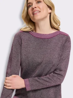 Langarm-Pullover mit glänzenden Garnen