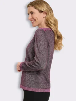 Langarm-Pullover mit glänzenden Garnen