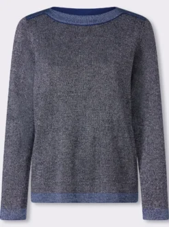 Langarm-Pullover mit glänzenden Garnen