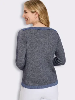 Langarm-Pullover mit glänzenden Garnen
