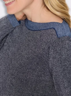 Langarm-Pullover mit glänzenden Garnen
