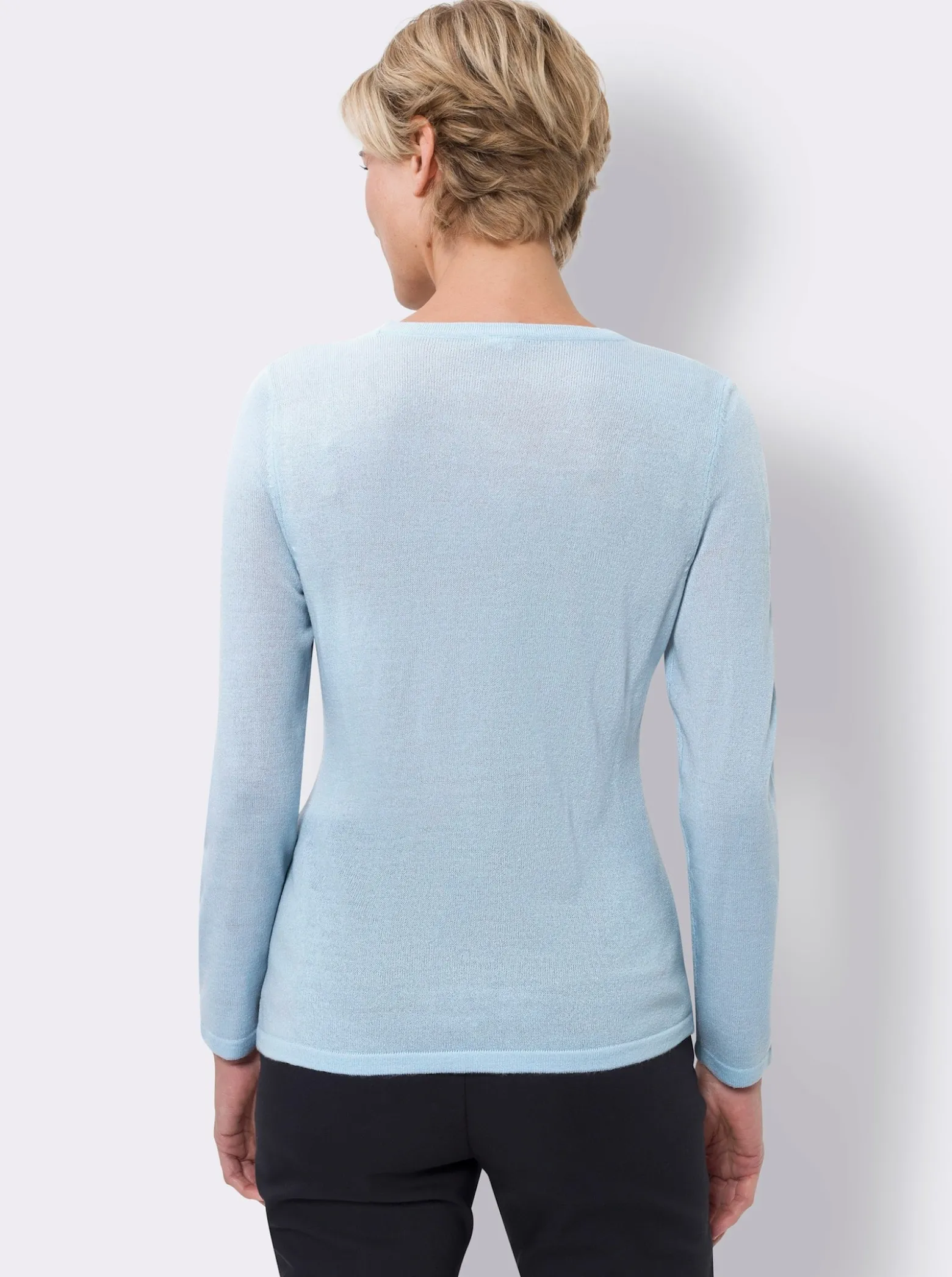 Langarm-Pullover mit Intarsienmuster