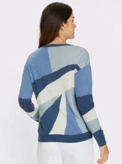 Langarm-Pullover mit Jacquard-Muster