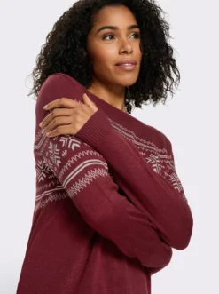 Langarm-Pullover mit Jacquardmuster