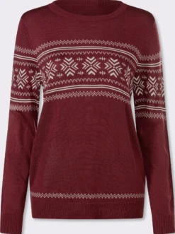 Langarm-Pullover mit Jacquardmuster
