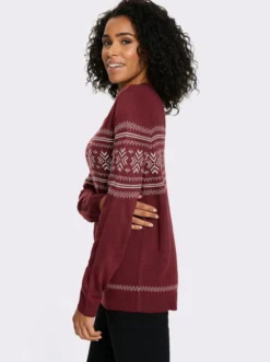 Langarm-Pullover mit Jacquardmuster