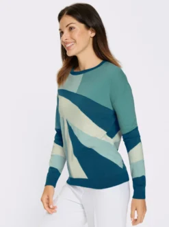 Langarm-Pullover mit Jacquard-Muster