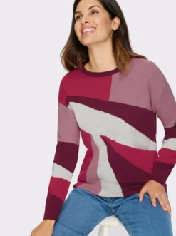 Langarm-Pullover mit Jacquard-Muster