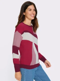 Langarm-Pullover mit Jacquard-Muster