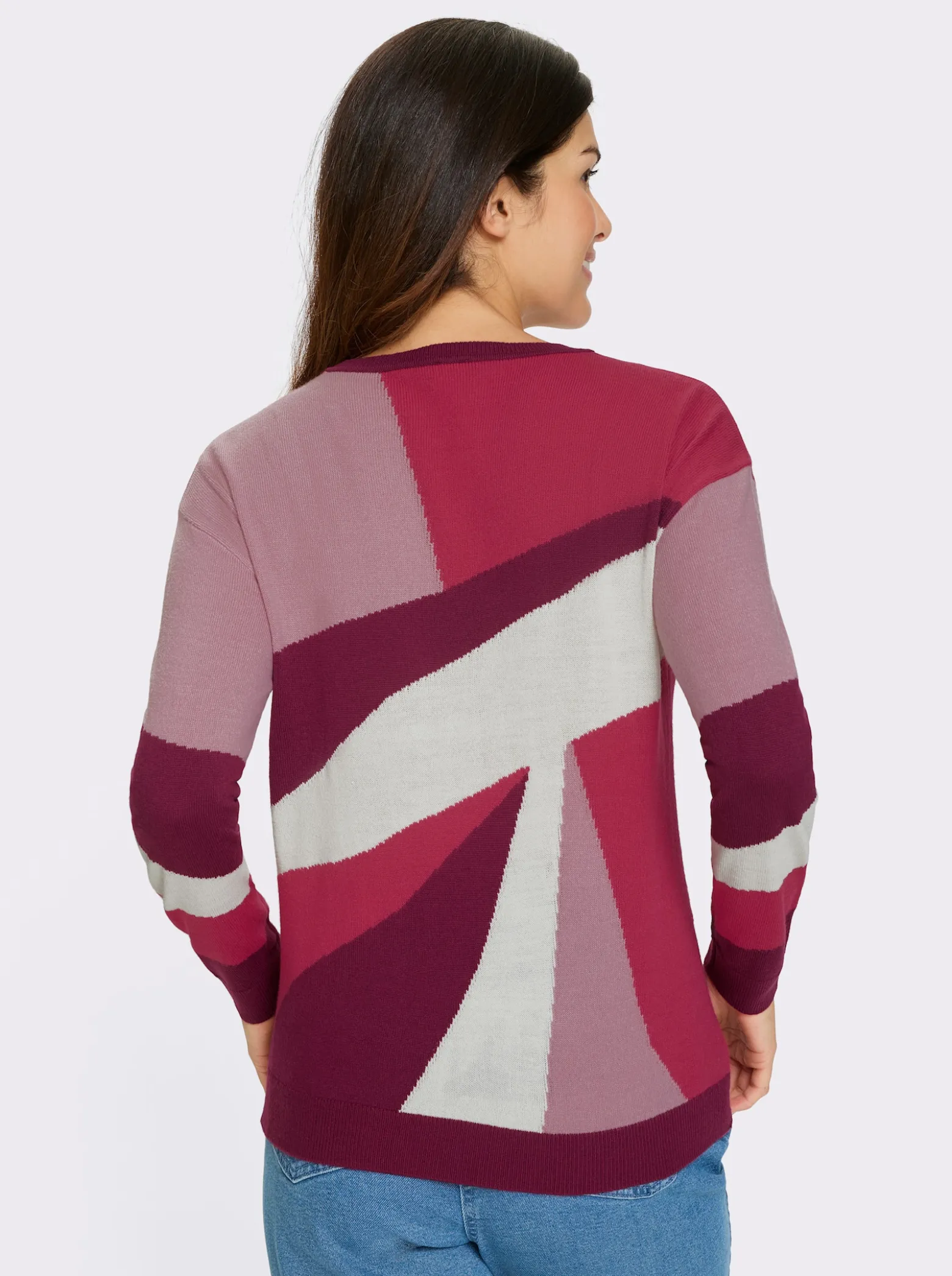 Langarm-Pullover mit Jacquard-Muster