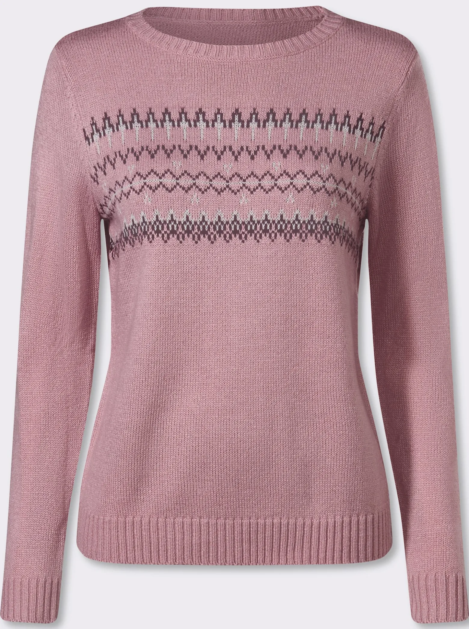 Langarm-Pullover mit Jacquard-Muster