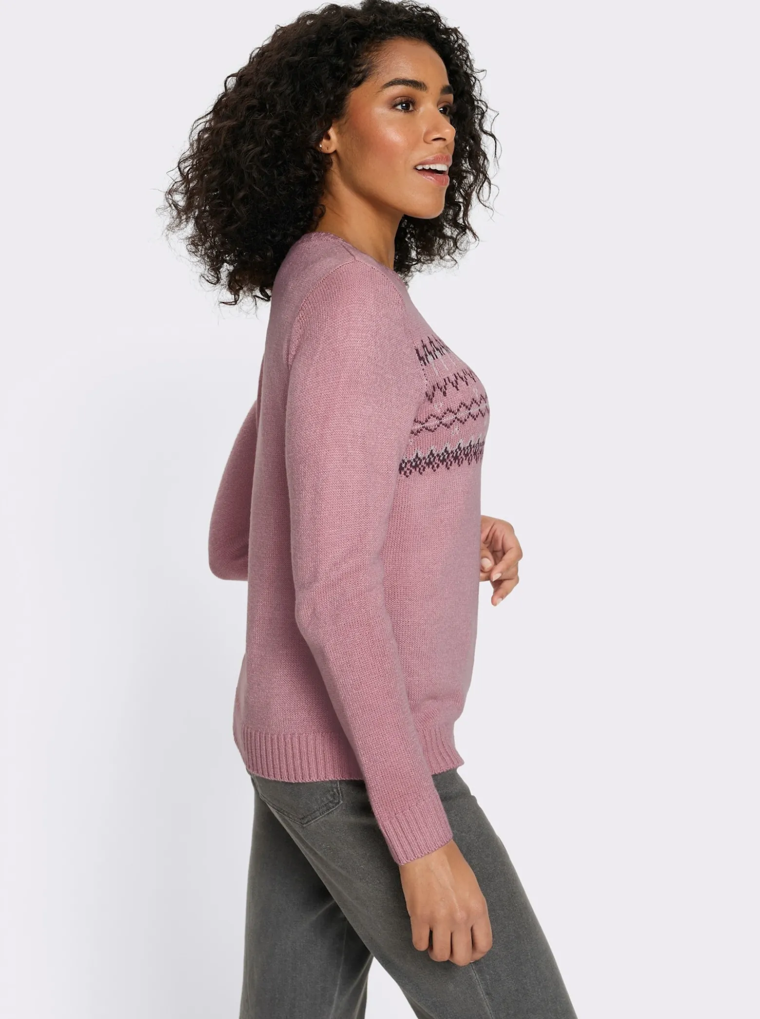 Langarm-Pullover mit Jacquard-Muster