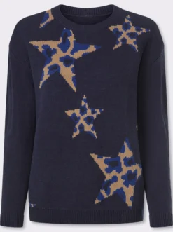 Langarm-Pullover mit Jacquard-Muster