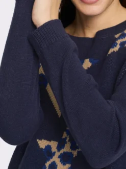 Langarm-Pullover mit Jacquard-Muster