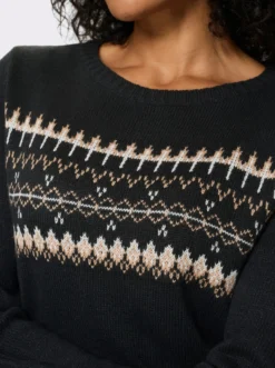 Langarm-Pullover mit Jacquard-Muster