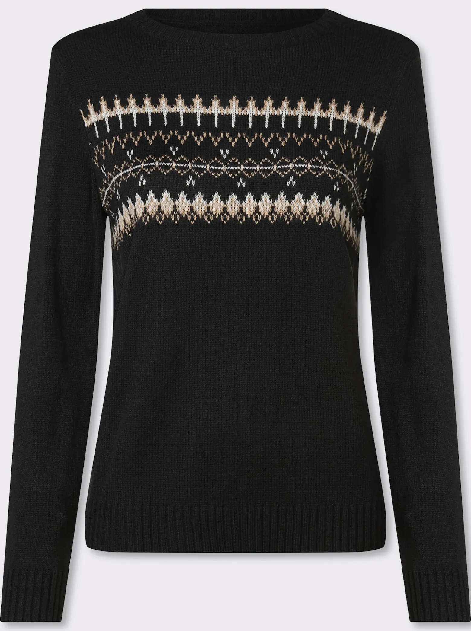Langarm-Pullover mit Jacquard-Muster