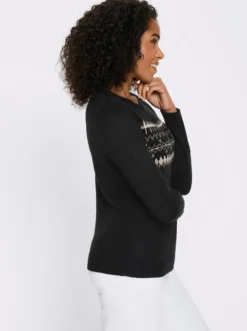 Langarm-Pullover mit Jacquard-Muster