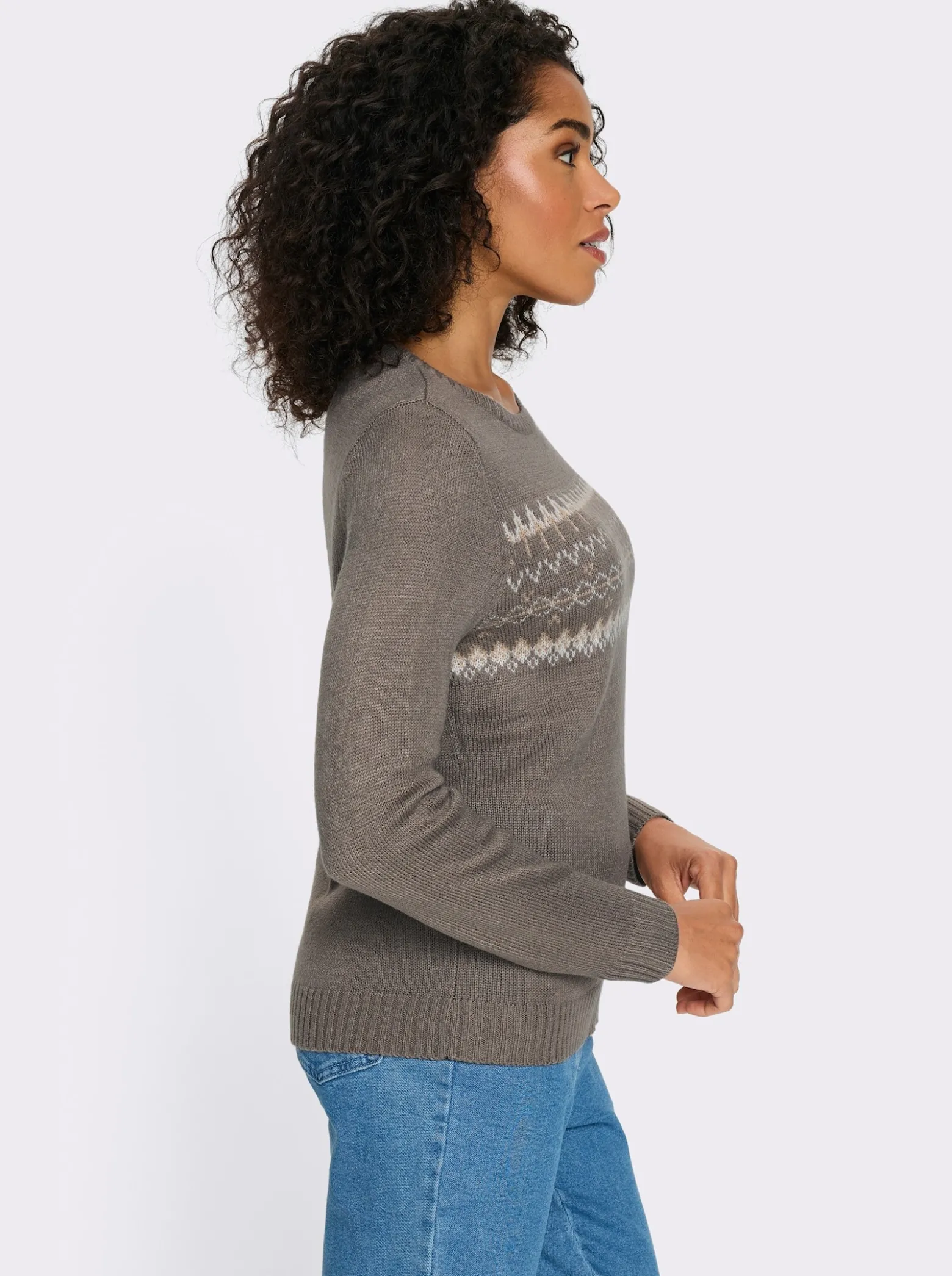 Langarm-Pullover mit Jacquard-Muster