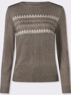 Langarm-Pullover mit Jacquard-Muster