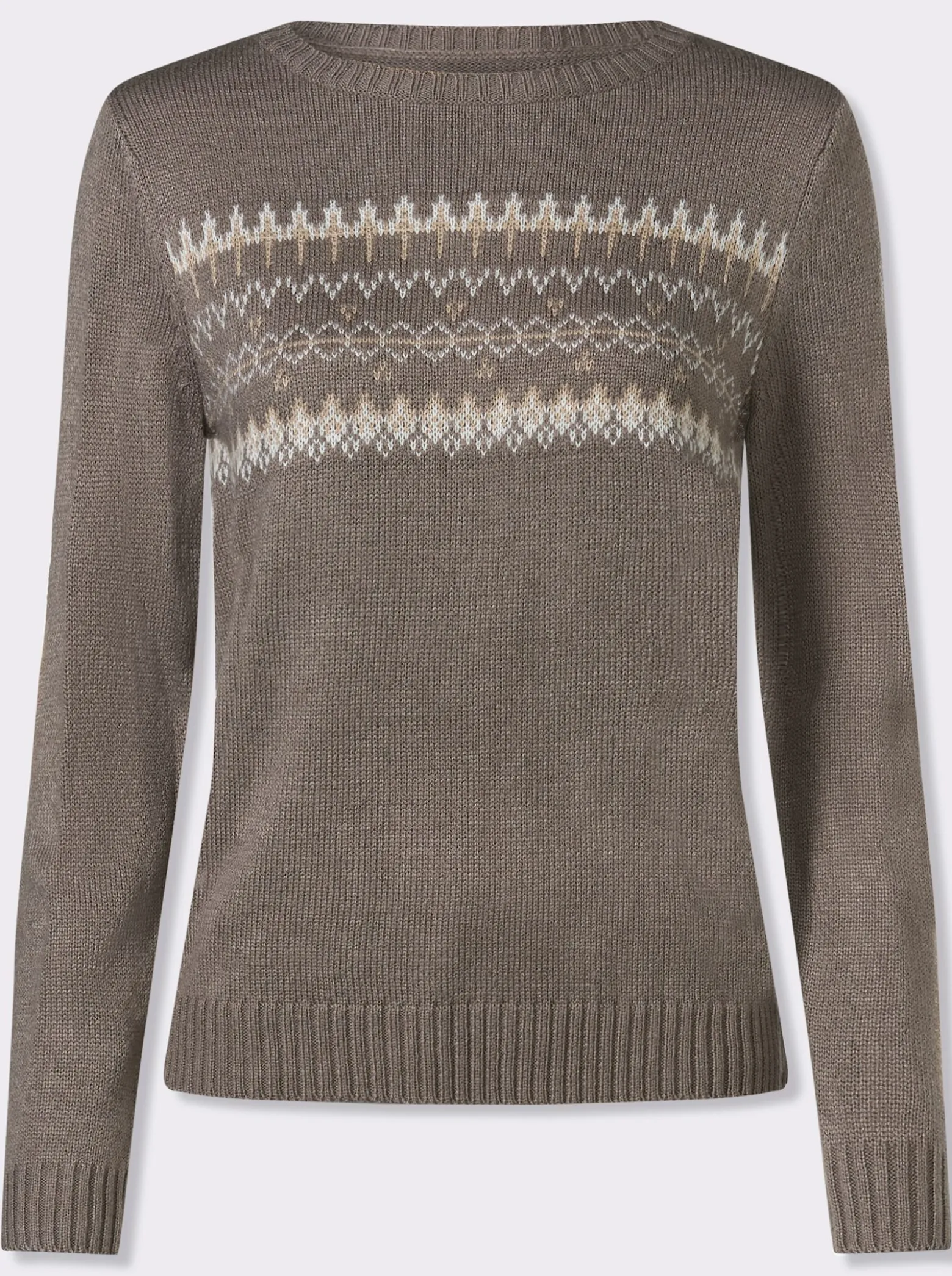 Langarm-Pullover mit Jacquard-Muster