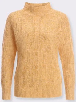 Langarm-Pullover mit Kelchkragen