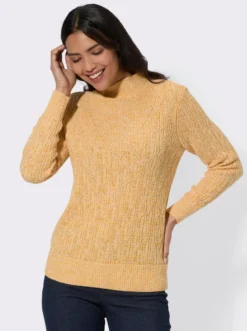 Langarm-Pullover mit Kelchkragen