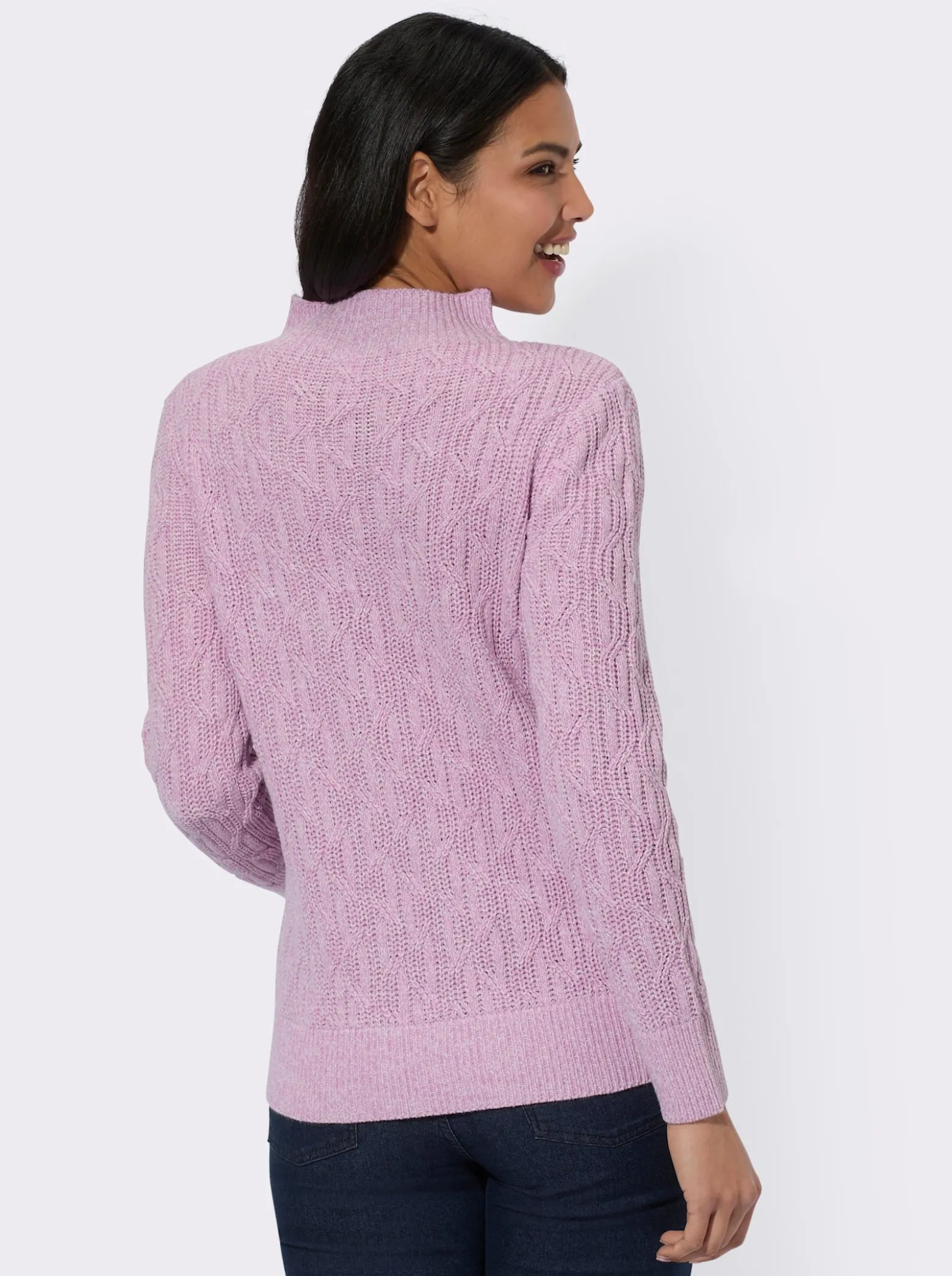 Langarm-Pullover mit Kelchkragen