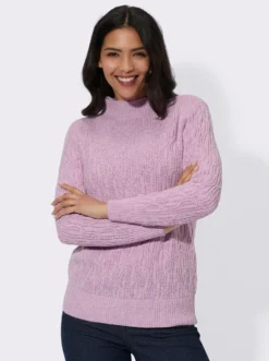 Langarm-Pullover mit Kelchkragen