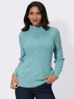 Langarm-Pullover mit Kelchkragen