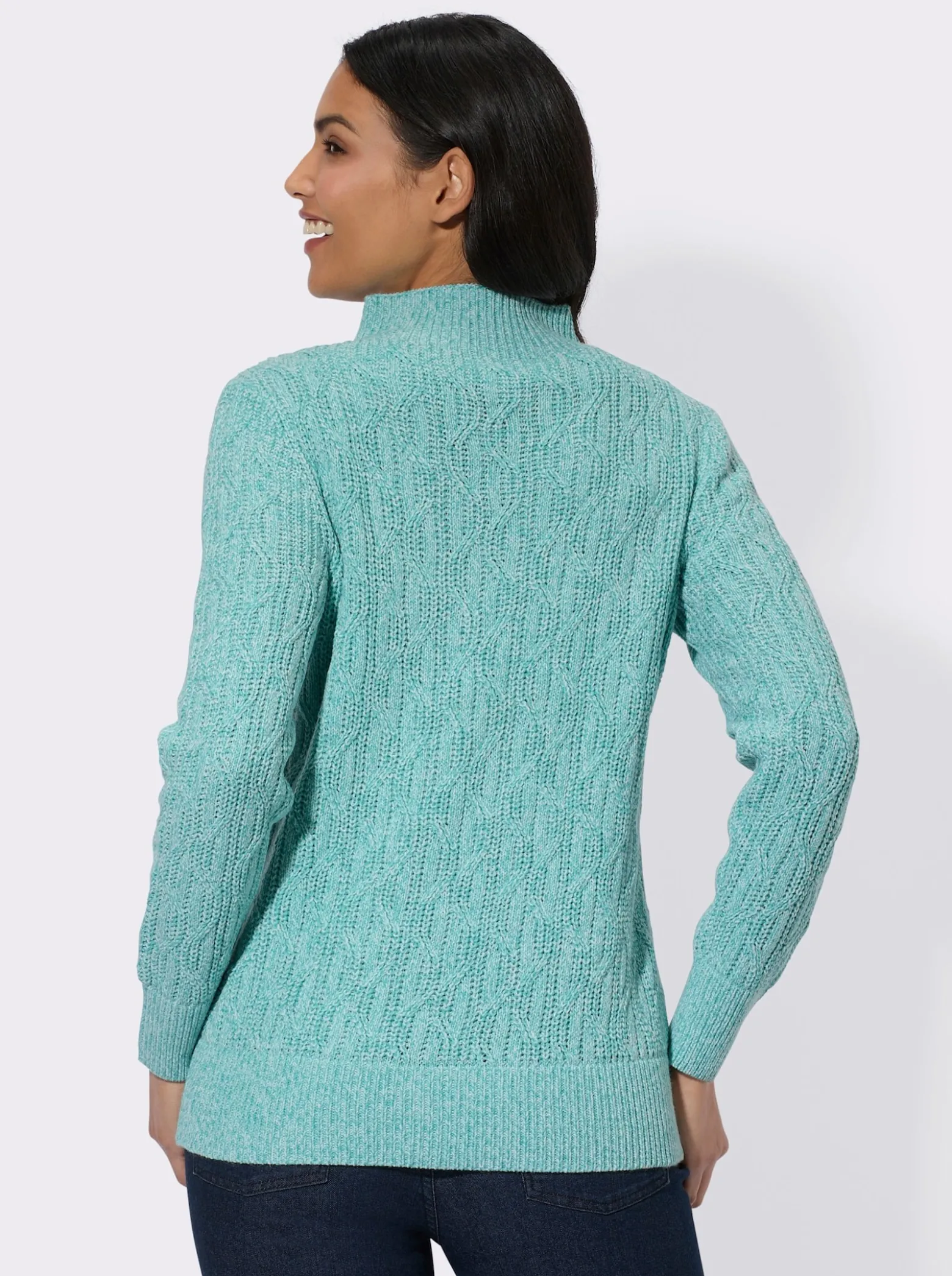 Langarm-Pullover mit Kelchkragen