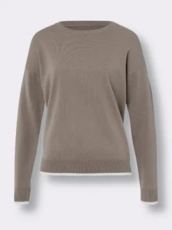 Langarm-Pullover mit Kontraststreifen