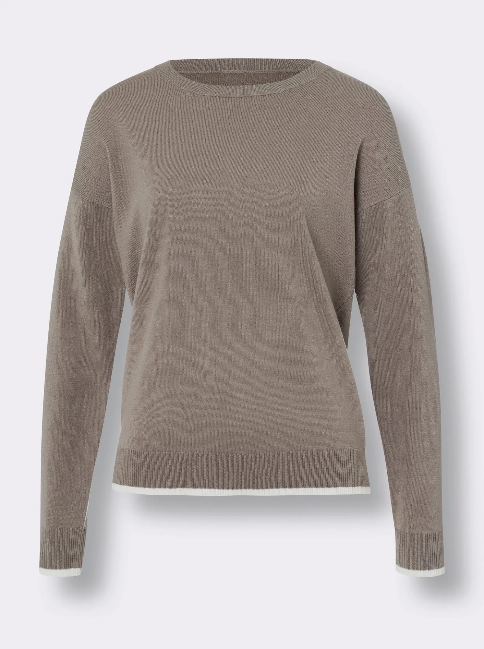 Langarm-Pullover mit Kontraststreifen