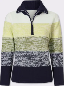 Langarm-Pullover mit kurzem Reißverschluss