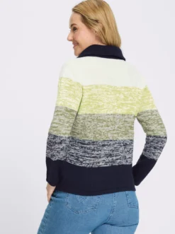 Langarm-Pullover mit kurzem Reißverschluss
