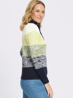 Langarm-Pullover mit kurzem Reißverschluss