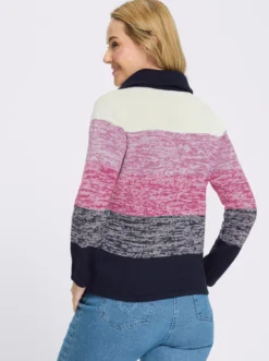 Langarm-Pullover mit kurzem Reißverschluss