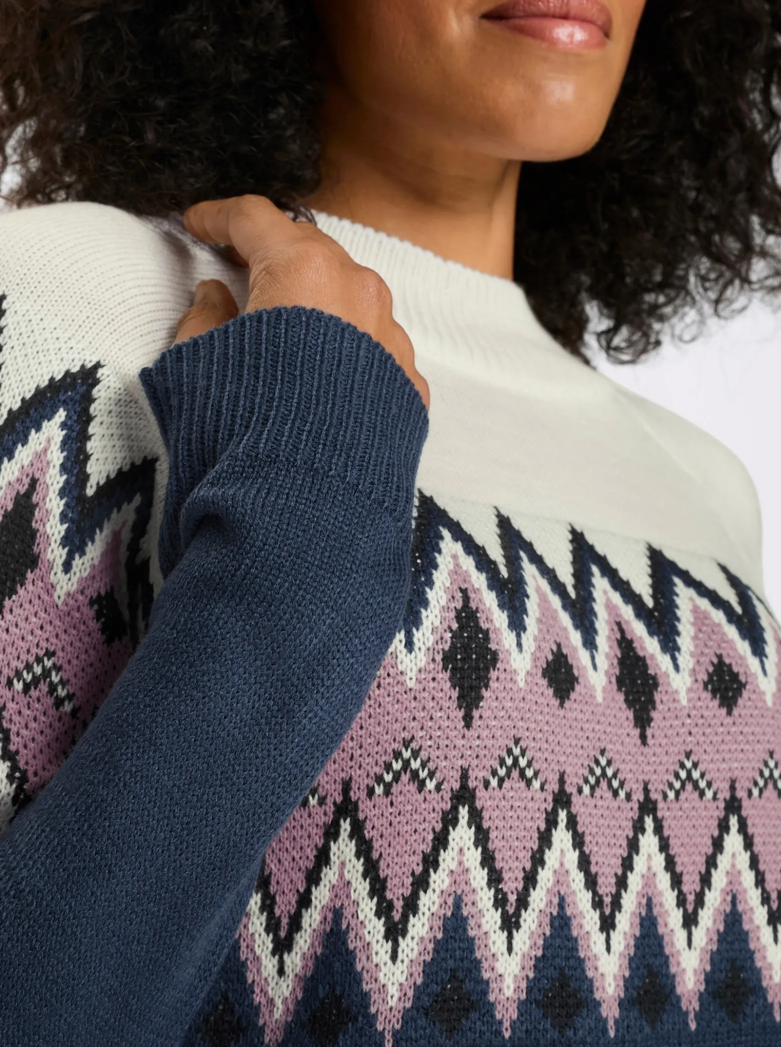 Langarm-Pullover mit Norweger-Muster