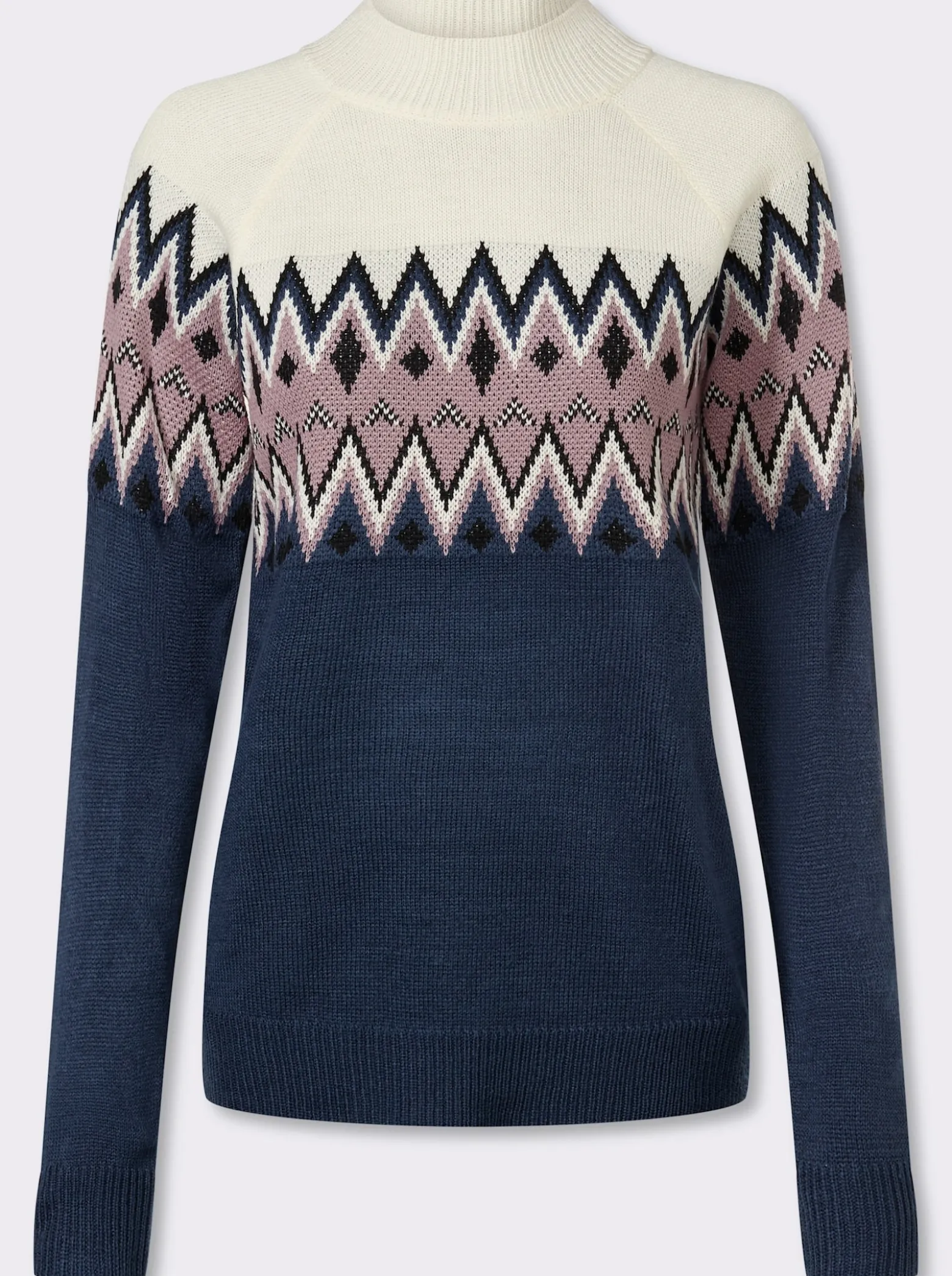 Langarm-Pullover mit Norweger-Muster