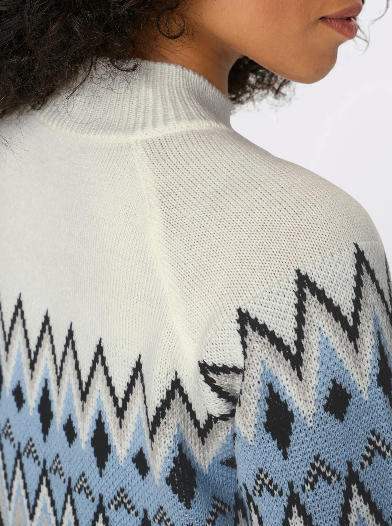 Langarm-Pullover mit Norweger-Muster