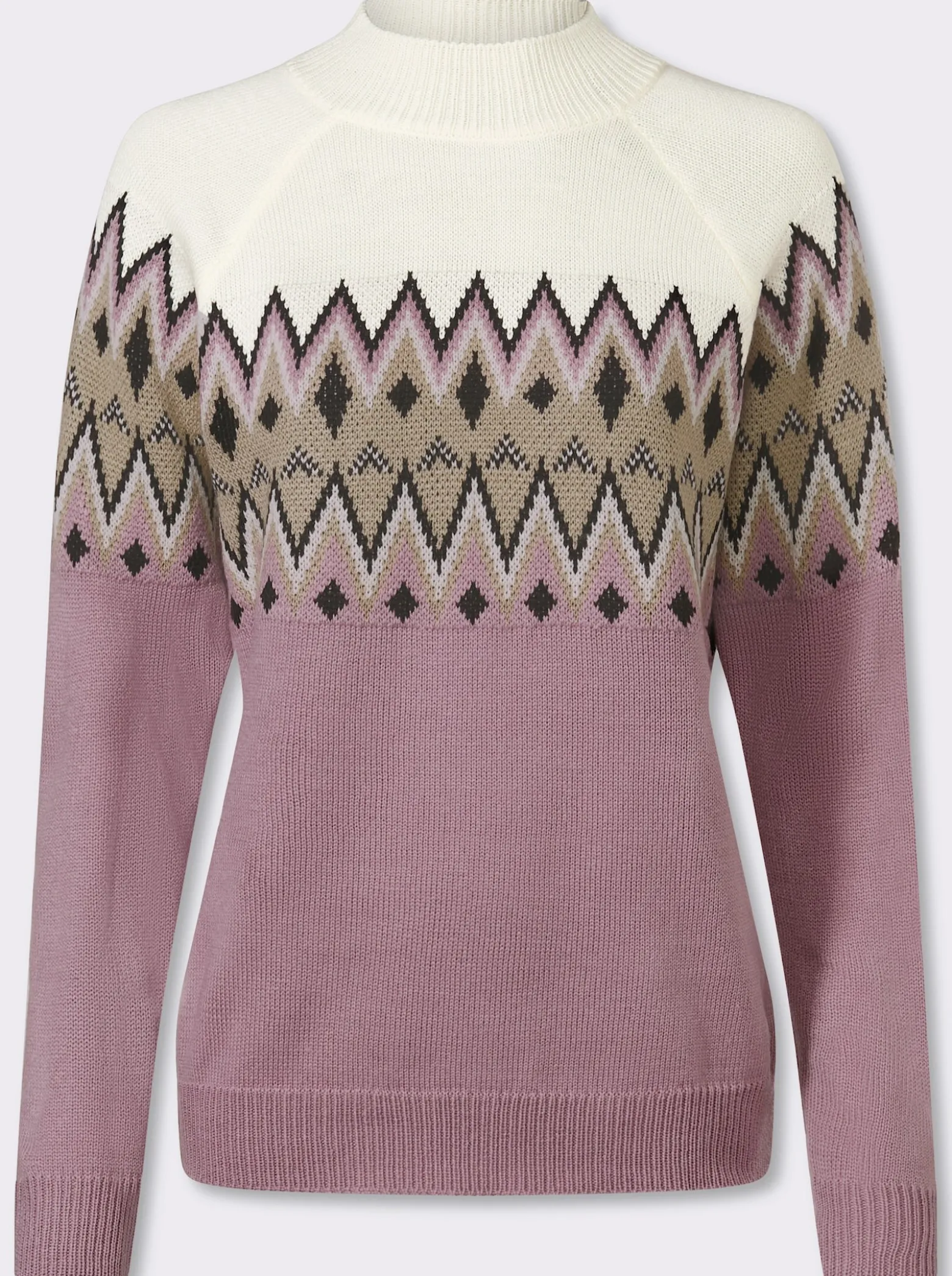 Langarm-Pullover mit Norweger-Muster